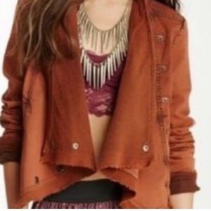 Free People Burnt Orange Moto Jacket. XS